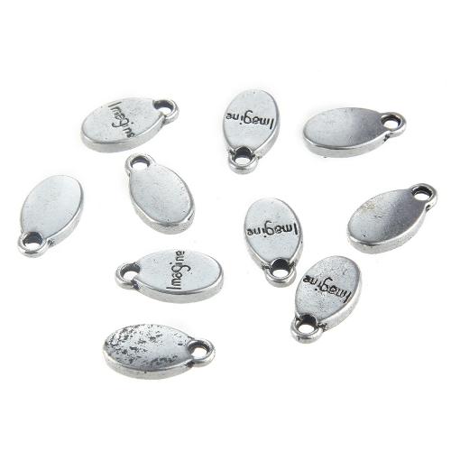 Ciondoli in lega di zinco, lega in zinco, placcato color argento, DIY, argento, assenza di nichel,piombo&cadmio, 16x9mm, 10PC/borsa, Venduto da borsa