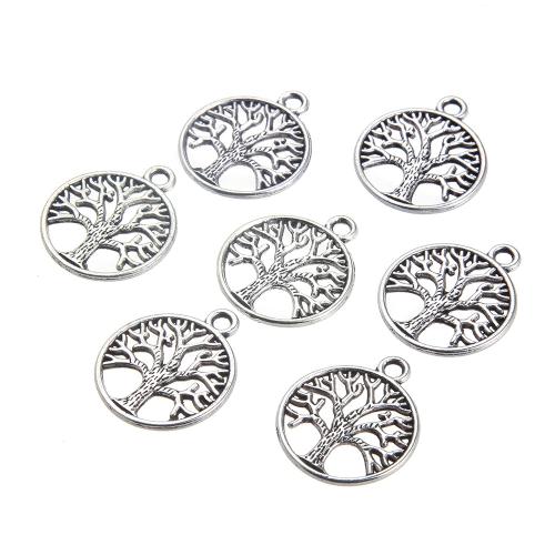 Pendentifs en alliage de zinc, Placage de couleur argentée, DIY, argent, protéger l'environnement, sans nickel, plomb et cadmium, 23x20mm, 10PC/sac, Vendu par sac