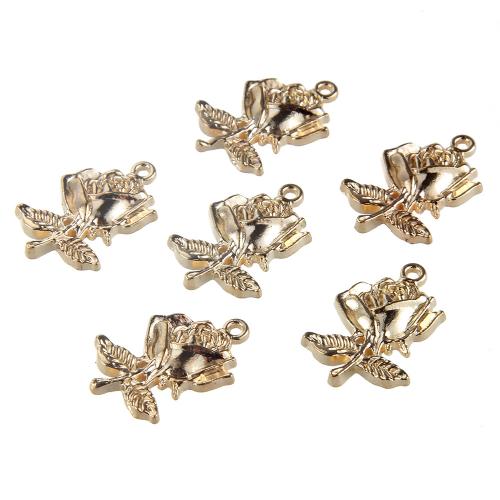 Tibetan Style Flower Pendants, Rose, plated, DIY, more colors for choice, nickel, lead & cadmium free, 25x17mm, 10PCs/Bag, Sold By Bag