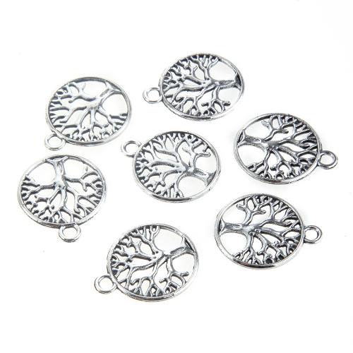 Pendentifs en alliage de zinc, Placage de couleur argentée, DIY, argent, protéger l'environnement, sans nickel, plomb et cadmium, 24x20mm, 10PC/sac, Vendu par sac