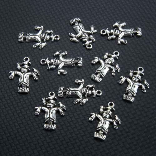 Zink-Aluminium-Anhänger, Zinklegierung, Strawman, silberfarben plattiert, DIY, Silberfarbe, frei von Nickel, Blei & Kadmium, 25x17mm, 10PCs/Tasche, verkauft von Tasche