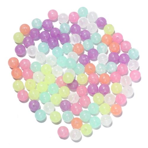 Kunststoffperlen, Kunststoff, rund, DIY, gemischte Farben, 10mm, Bohrung:ca. 1.5mm, 100PCs/Tasche, verkauft von Tasche