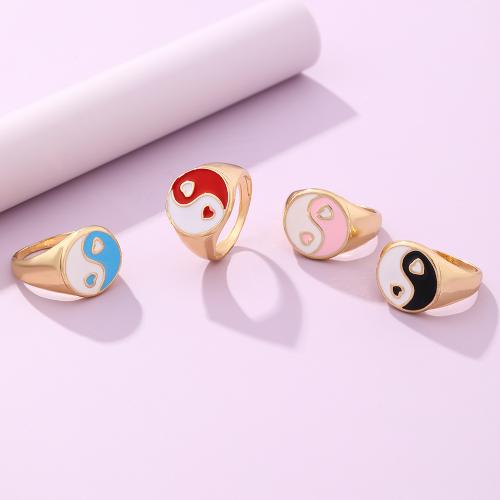 Tibetan Style Finger Ring, plated, fashion jewelry & enamel, more colors for choice, nickel, lead & cadmium free, Sold By PC