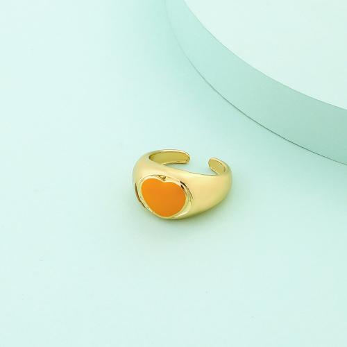 Zinc Alloy Finger Ring gold color plated fashion jewelry & enamel nickel lead & cadmium free Sold By PC