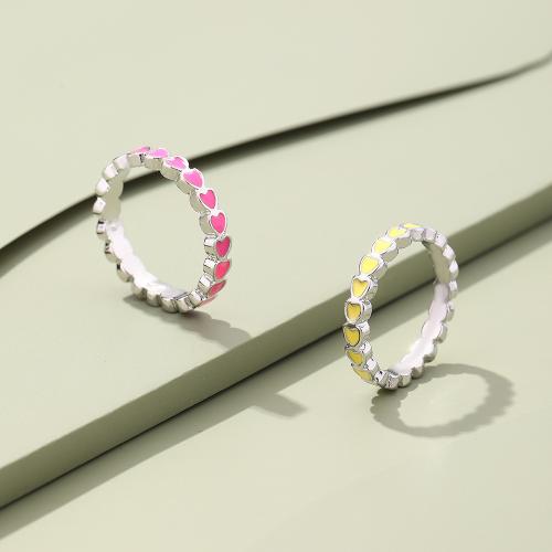 Zinc Alloy Finger Ring gold color plated fashion jewelry & enamel nickel lead & cadmium free Sold By PC