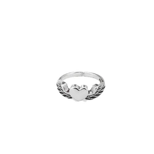 Anillo de Aleación de Zinc, chapado en color de plata, Joyería, plateado, libre de níquel, plomo & cadmio, Vendido por UD