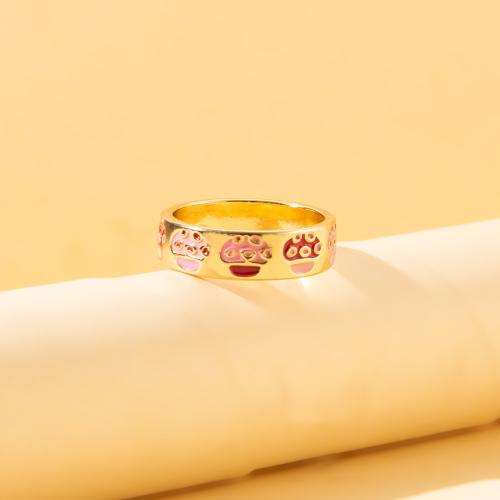 Tibetan Style Finger Ring, gold color plated, fashion jewelry & enamel, more colors for choice, nickel, lead & cadmium free, Sold By PC