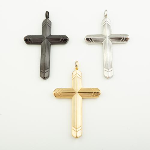 Stainless Steel Cross Pendants, 304 Stainless Steel, Vacuum Ion Plating, DIY, more colors for choice, 57x35mm, Hole:Approx 5mm, Sold By PC