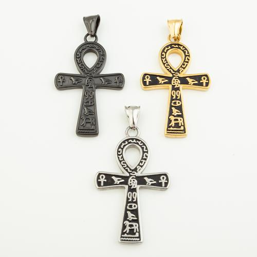 Stainless Steel Cross Pendants, 304 Stainless Steel, Vacuum Ion Plating, DIY & hollow, more colors for choice, 48x30mm, Hole:Approx 3mm, Sold By PC