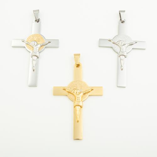 Stainless Steel Cross Pendants, 304 Stainless Steel, Vacuum Ion Plating, DIY, more colors for choice, 58x36mm, Hole:Approx 4mm, Sold By PC