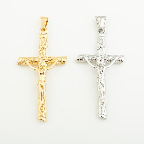 Stainless Steel Cross Pendants, 304 Stainless Steel, Vacuum Ion Plating, DIY, more colors for choice, 58x30mm, Hole:Approx 4mm, Sold By PC