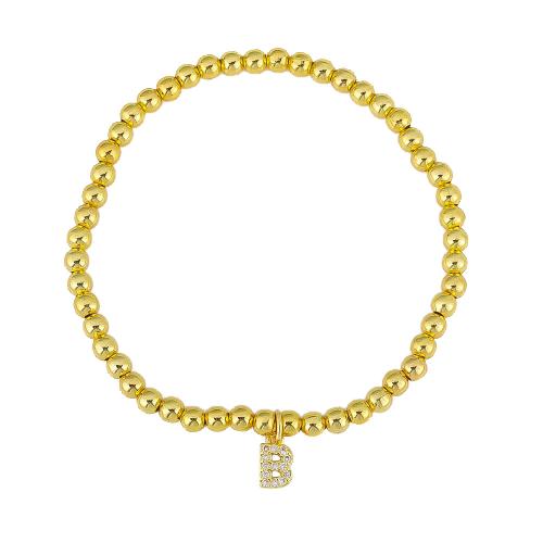 Cubic Zirconia Micro Pave Latão Pulseira, cobre, banhado, Vario tipos a sua escolha & micro pavimento em zircônia cúbica & para mulher, dourado, comprimento Aprox 18 cm, vendido por PC