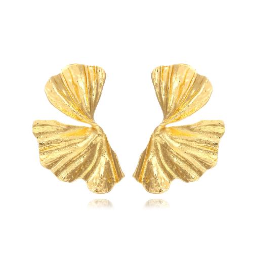 Lo zinco in lega Stud Earring, lega in zinco, Foglia di Ginkgo, placcato, per la donna, nessuno, Venduto da coppia