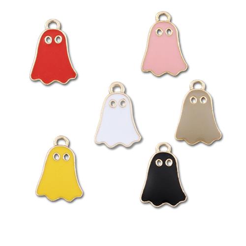 Fashion Halloween vedhæng, Zinc Alloy, spøgelse, forgyldt, du kan DIY & emalje, flere farver til valg, 10pc'er/Bag, Solgt af Bag