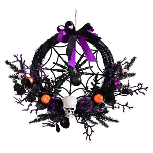 PVC Plastic Halloween Decoration Door Hanger with Cloth & Wood Halloween Design Sold By PC