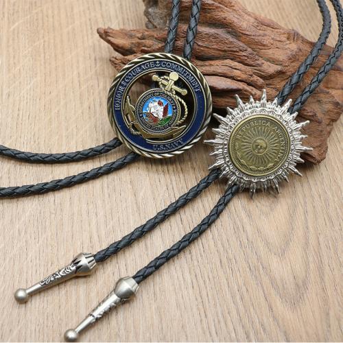 PU Leather Cord Necklace, Tibetan Style, with PU Leather, plated, Unisex & different styles for choice & enamel, more colors for choice, nickel, lead & cadmium free, Length:40 cm, Sold By PC