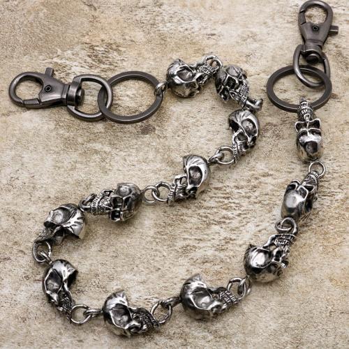 Body Chain Jewelry, Tibetan Style, Skull, plated, for man, nickel, lead & cadmium free, Length:59 cm, Sold By PC