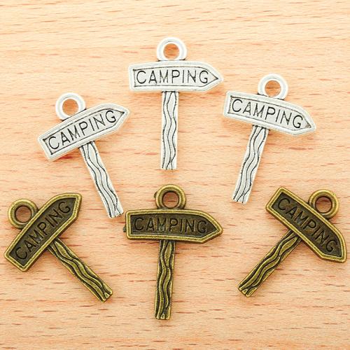 Zinc Alloy Pendants Signpost plated DIY Sold By Bag