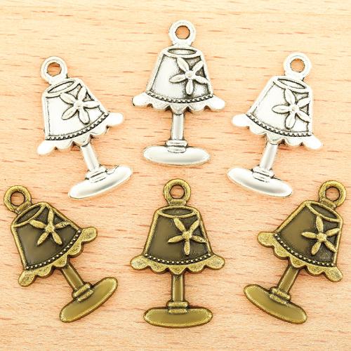 Tibetan Style Pendants, Desk Lamp, plated, DIY, more colors for choice, 23x15mm, 100PC/Bag, Sold By Bag