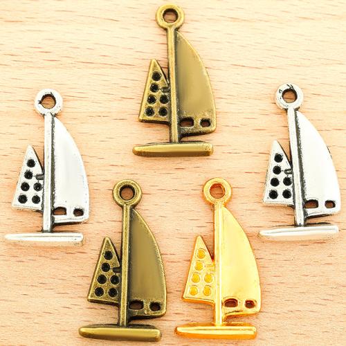 Vehicle Shaped Tibetan Style Pendants, Sail Boat, plated, DIY, more colors for choice, 28x14mm, 100PC/Bag, Sold By Bag