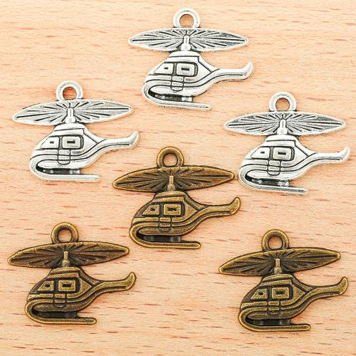 Vehicle Shaped Tibetan Style Pendants, Airplane, plated, DIY, more colors for choice, 19x16mm, 100PC/Bag, Sold By Bag