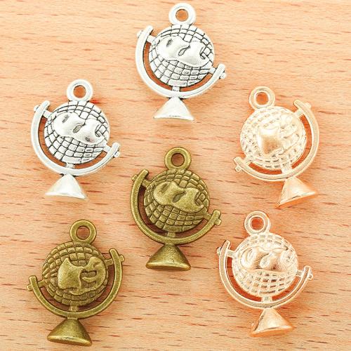 Tibetan Style Pendants, Globe, plated, DIY, more colors for choice, 21x17mm, 100PC/Bag, Sold By Bag