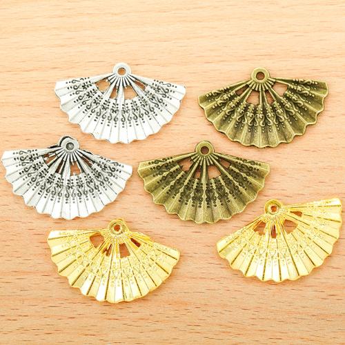 Tibetan Style Pendants, Fan, plated, DIY, more colors for choice, 33x21mm, 100PC/Bag, Sold By Bag