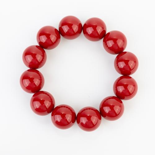 Coral sintético Pulsera, estilo popular & unisexo, beads size 18x18mm, longitud:aproximado 210 mm, Vendido por UD