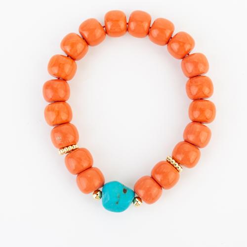 corail synthétique bracelet, style folk & unisexe, beads size10x8mm, Longueur:Environ 190 mm, Vendu par PC