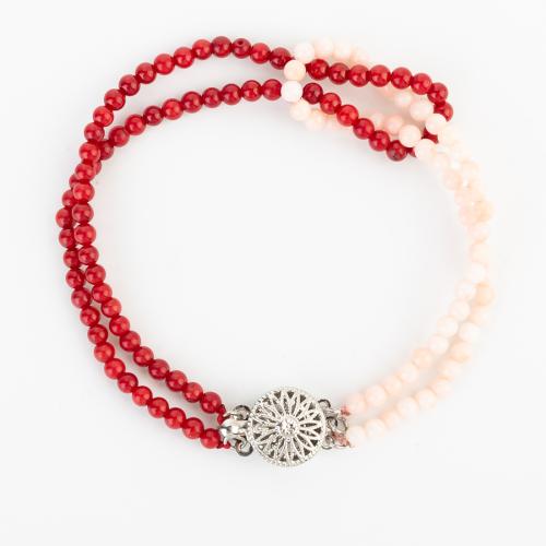 corail synthétique bracelet, avec laiton, style folk & unisexe, beads size 3x3mm, Longueur Environ 200 mm, Vendu par PC