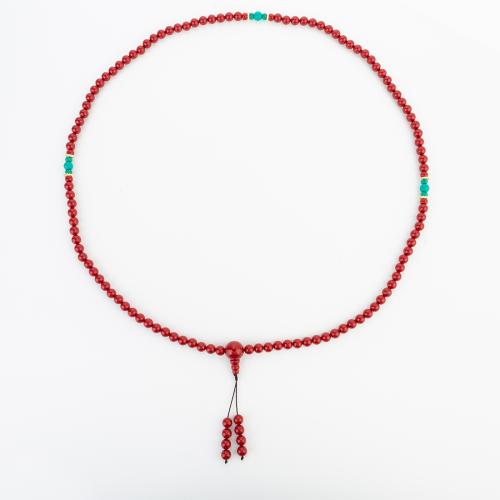 corail synthétique collier, style folk & unisexe, beads size 8x8mm, Longueur:Environ 116 cm, Vendu par PC