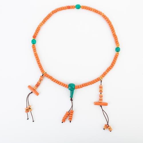 corail synthétique collier, style folk & unisexe, beads size 7x4mm, Longueur Environ 590 mm, Vendu par PC