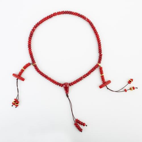 Coral Necklace, folk style & Unisex, beads size 7x4mm, Length:Approx 630 mm, Sold By PC