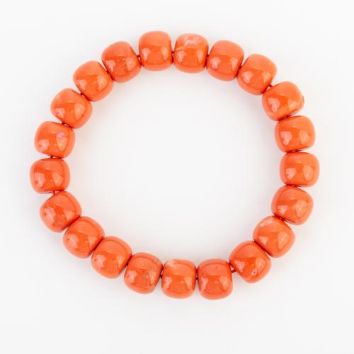 corail synthétique bracelet, style folk & unisexe, beads size 10x8mm, Longueur:Environ 190 mm, Vendu par PC