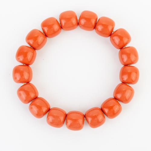 Coral sintético Pulsera, estilo popular & unisexo, beads size 12x11mm, longitud aproximado 200 mm, Vendido por UD