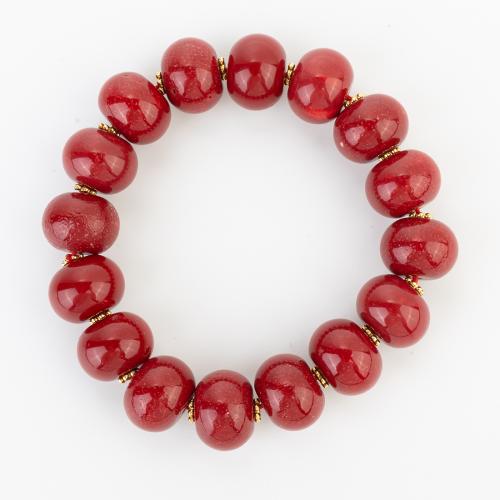 corail synthétique bracelet, style folk & unisexe, beads size 14x10mm, Longueur:Environ 200 mm, Vendu par PC