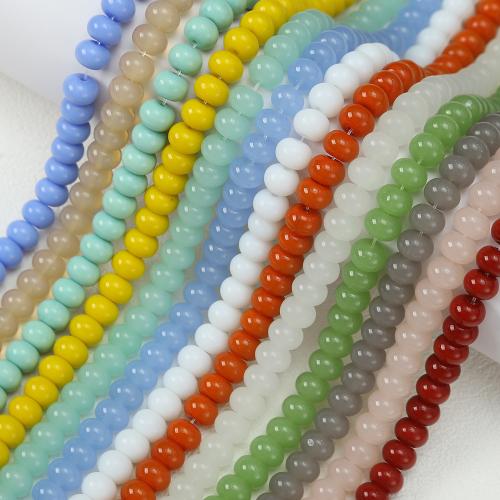 Fashion Glass Beads, Flat Round, DIY, more colors for choice, 7x10mm, Sold By Strand