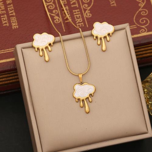 Fashion Stainless Steel Jewelry Sets, 304 Stainless Steel, with 5cm extender chain, fashion jewelry & different styles for choice & for woman, golden, Length:Approx 40 cm, Sold By PC