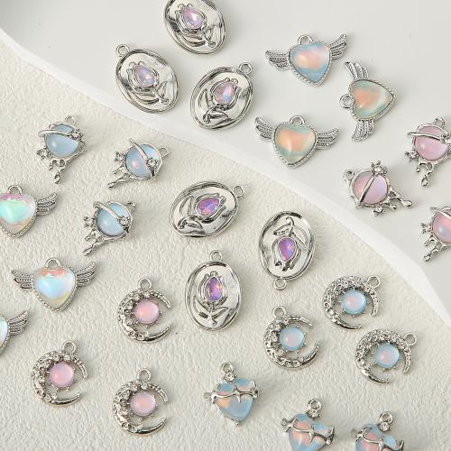 Tibetan Style Pendants, with Sea Opal, DIY & different styles for choice, silver color, Sold By PC