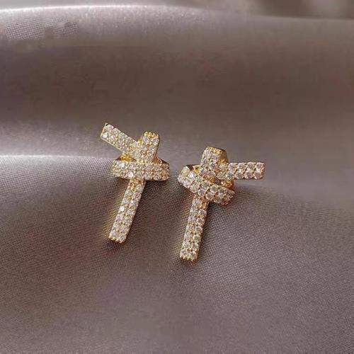 Lo zinco in lega Stud Earring, lega in zinco, gioielli di moda & per la donna & con strass, nessuno, 18x13mm, Venduto da coppia