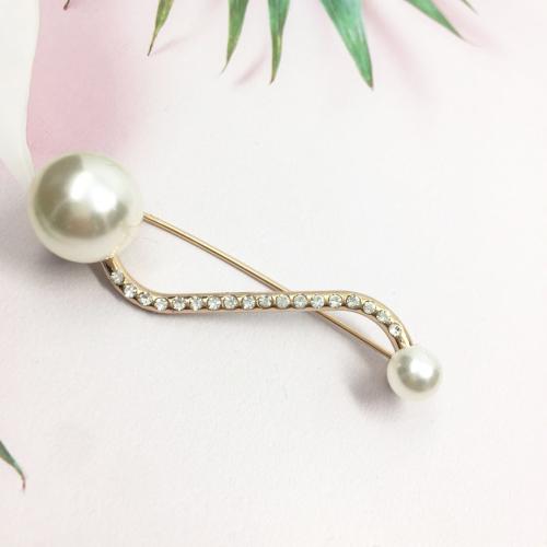 Zinc Alloy Brooches with Plastic Pearl fashion jewelry & for woman & with rhinestone Sold By PC