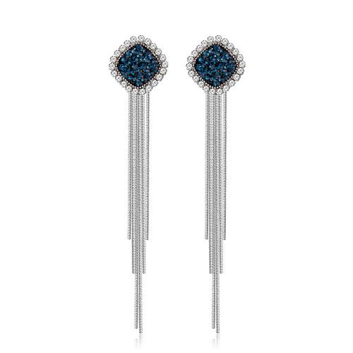 Lo zinco in lega Stud Earring, lega in zinco, gioielli di moda & per la donna & con strass, nessuno, 16x87mm, Venduto da coppia