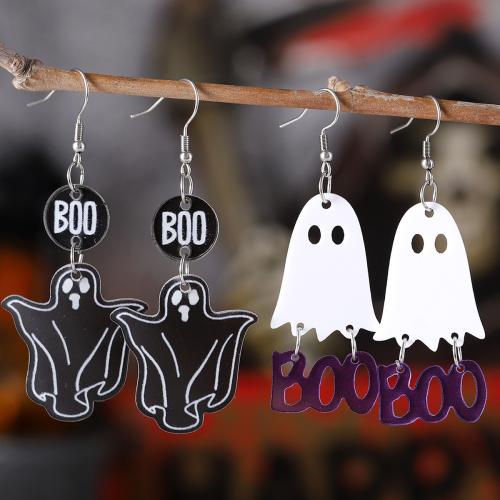 Acrylic Drop Earring, with 304 Stainless Steel, Halloween Jewelry Gift & different styles for choice & for woman, Sold By Pair