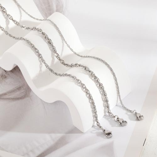 Stainless Steel Chain Necklace, 304 Stainless Steel, different length for choice & Unisex & different size for choice, original color, Sold By PC