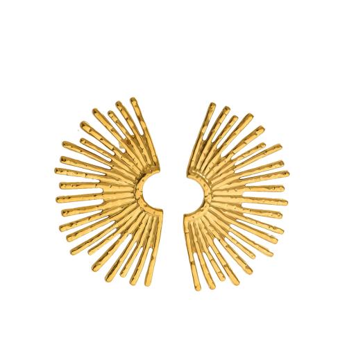 Tibetan Style Stud Earring, gold color plated, fashion jewelry & for woman, golden, 45x25mm, Sold By Pair