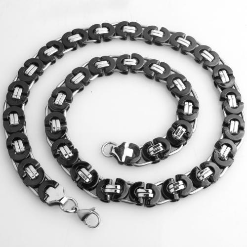 Stainless Steel Chain Necklace, 304 Stainless Steel, fashion jewelry & different length for choice & for man, 11mm, Sold By Strand