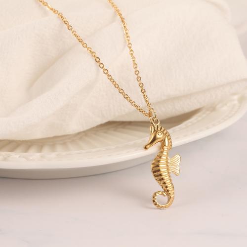 Collar de acero inoxidable de la joyería, acero inoxidable 316L, con 5CM extender cadena, chapado en color dorado, diferentes estilos para la opción & para mujer, más colores para la opción, longitud 45 cm, Vendido por UD