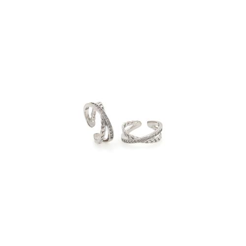 Cúbicos Circonia Micro Pave anillo de latón, metal, chapado, micro arcilla de zirconia cúbica & para mujer, más colores para la opción, libre de níquel, plomo & cadmio, inner diameter:17~20mm, Vendido por UD