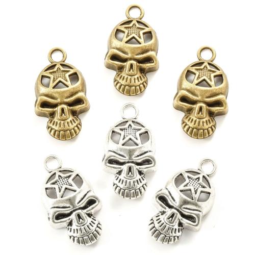 Tibetan Style Skull Pendants, plated, DIY, more colors for choice, nickel, lead & cadmium free, 37x20mm, 100PCs/Bag, Sold By Bag