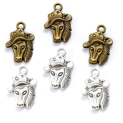 Pendentifs animaux en alliage de zinc, cheval, Placage, DIY, plus de couleurs à choisir, protéger l'environnement, sans nickel, plomb et cadmium, 24x16mm, 100PC/sac, Vendu par sac